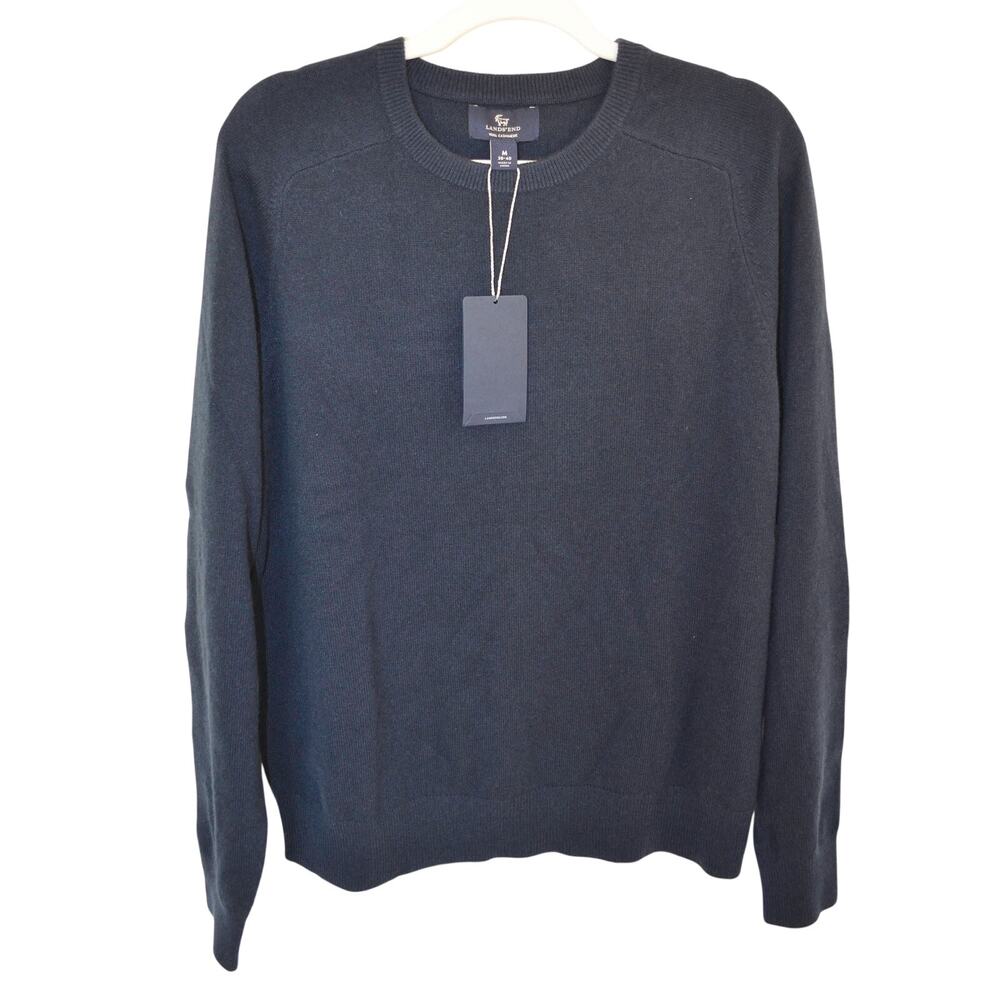 Lands End Mens Blue Cashmere Sweater New With Tag Size Medium